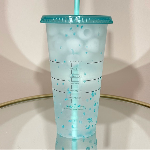 New Starbucks Reusable Turquoise Color Changing Confetti Cold Cup - Picture 2 of 2